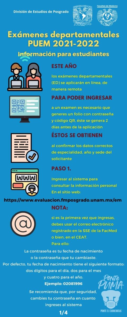 Exámenes Departamentales PUEM 2021-2022 | División De Estudios De Posgrado